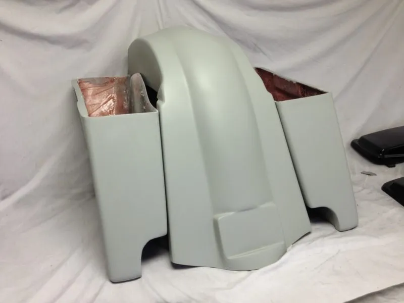 Harley Davidson 6" Softail Heritage Extended Stretched Saddlebags Lids Fender Dual CutOuts