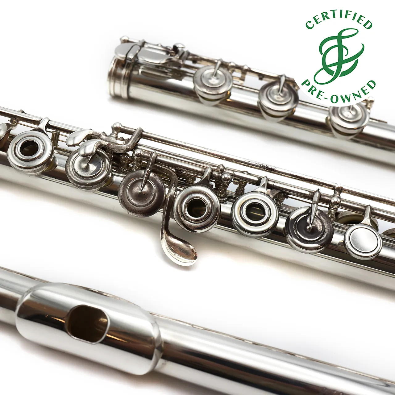 Haynes Custom #51825 - Silver flute, offset G, C# trill key, D# roller, B footjoint, 14K gold riser
