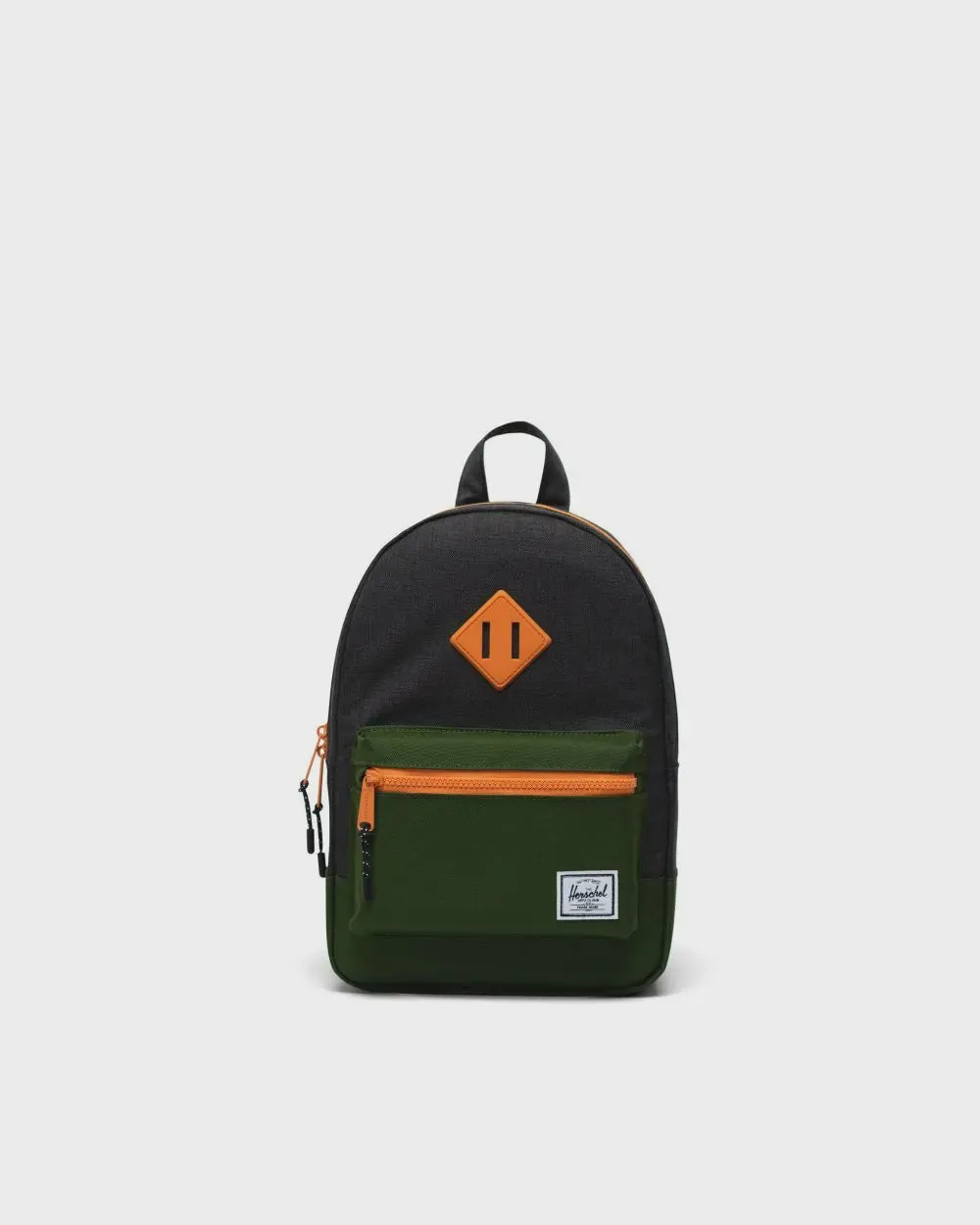 Heritage Kids Backpack-Black Crosshatch/Forest Elf/Sunset Orange