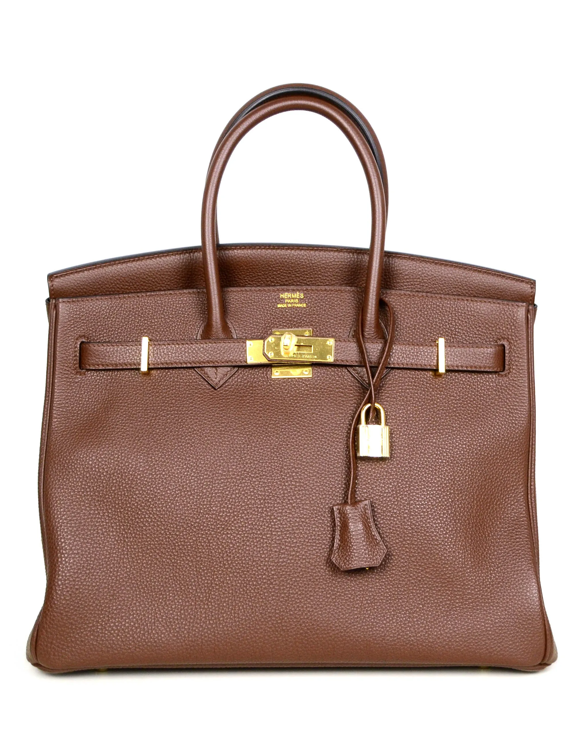 Hermes Brown Togo Leather 35cm Birkin Bag GHW