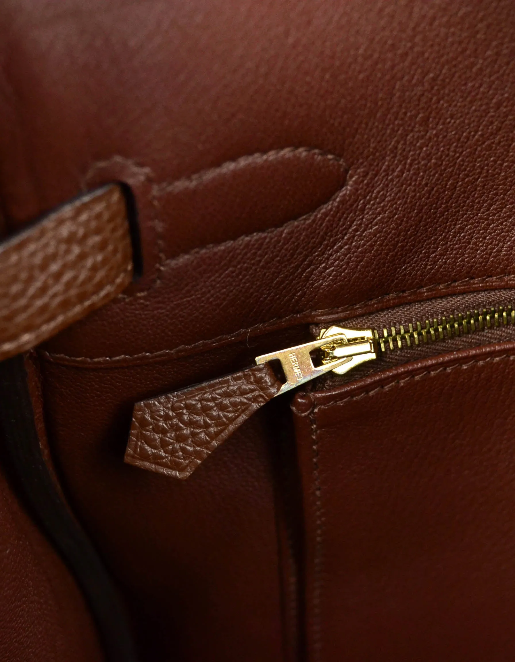 Hermes Brown Togo Leather 35cm Birkin Bag GHW