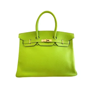 Hermes Lime Green 35 Birkin