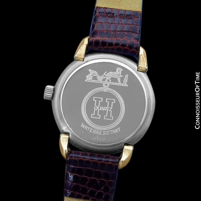 Hermes Pullman Ladies Special Silver Flake Dial Watch with Date - 18K Gold Plated and Stainless Steel