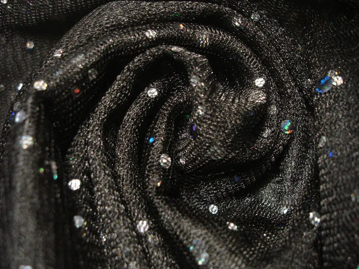 Holographic Sequin Metallic Net - Black