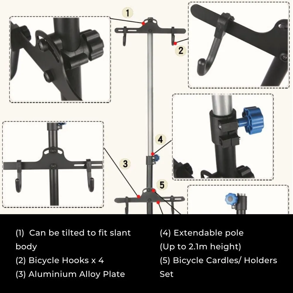 Homlly Freestanding Dual  Bicycles Bike Stand Rack
