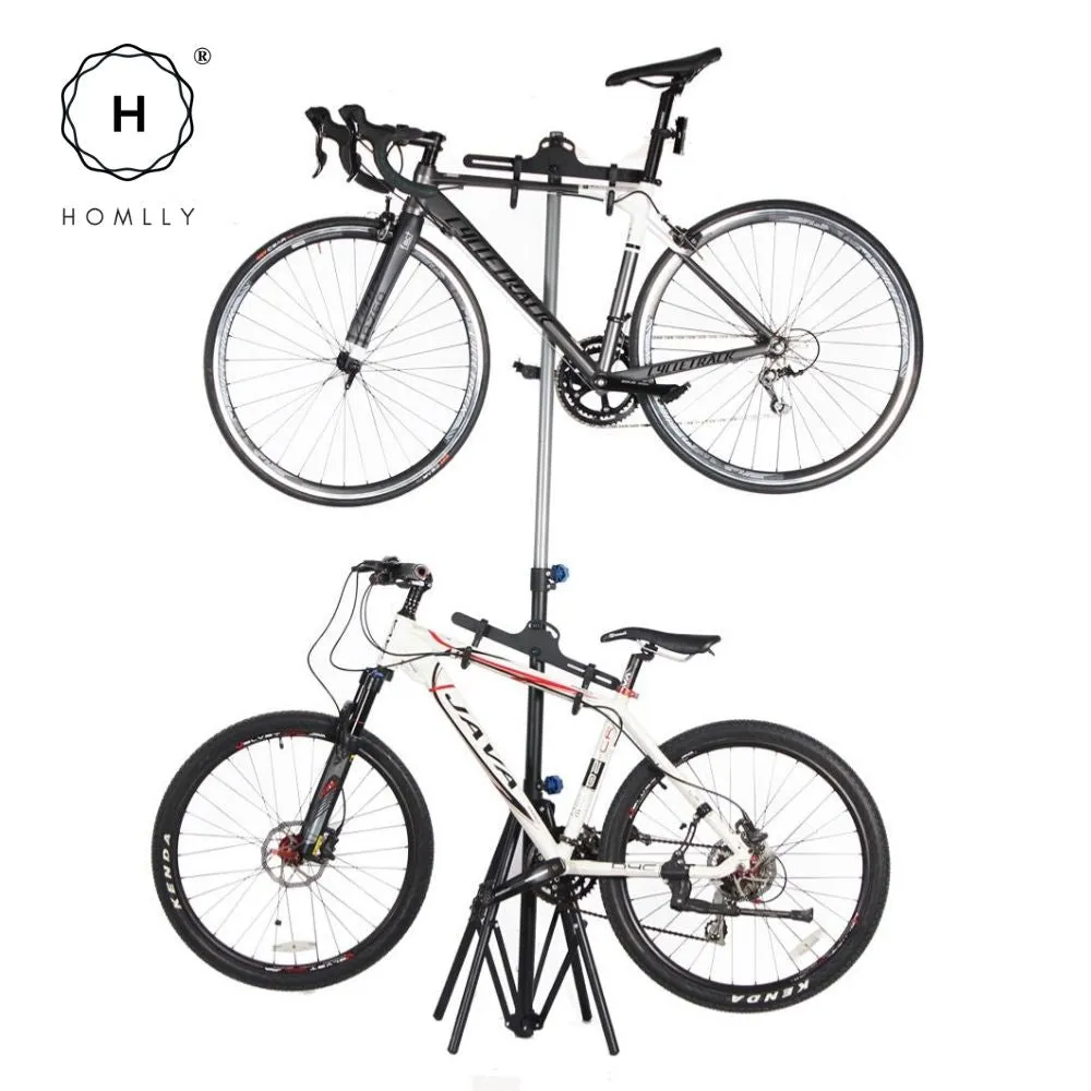 Homlly Freestanding Dual  Bicycles Bike Stand Rack