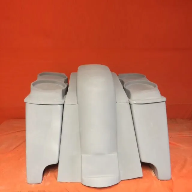 Honda VTX 1300 / 1800 4" Extended Stretched Saddlebags   Rear Fender Dual Cut Outs   Dual 6.5" Speaker Lids