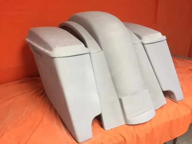 Honda VTX 1300 / 1800 4" Extended Stretched Saddlebags   Rear Fender Dual Cut Outs   Lids