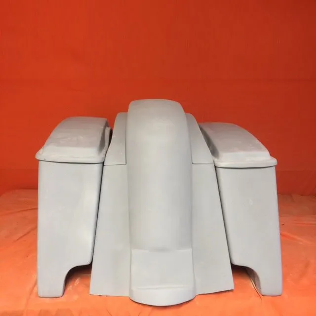 Honda VTX 1300 / 1800 4" Extended Stretched Saddlebags   Rear Fender Dual Cut Outs   Lids