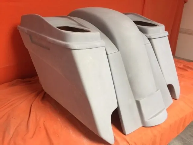 Honda VTX 1300 / 1800 5" Extended Stretched Saddlebags   Rear Fender Dual Cut Outs   Dual 6 X 9 Speaker Lids