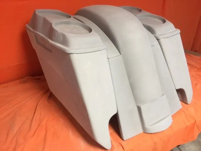 Honda VTX 1300 / 1800 5" Extended Stretched Saddlebags   Rear Fender Dual Cut Outs   Dual 6.5" Speaker Lids