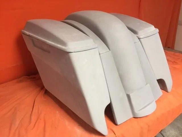 Honda VTX 1300 / 1800 5" Extended Stretched Saddlebags   Rear Fender Dual Cut Outs   Lids