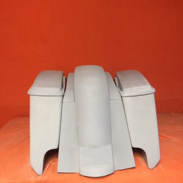 Honda VTX 1300 / 1800 5" Extended Stretched Saddlebags   Rear Fender Dual Cut Outs   Lids