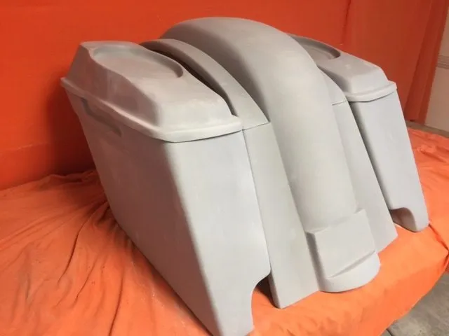 Honda VTX 1300 / 1800 6" Extended Stretched Saddlebags   Rear Fender Dual Cut Out   6 X 9 Speaker Lids