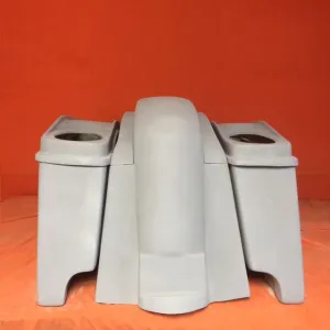 Honda VTX 1300 / 1800 6" Extended Stretched Saddlebags   Rear Fender Dual Cut Out   Dual 6 X 9 Speaker Lids