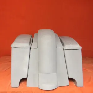 Honda VTX 1300 / 1800 6" Extended Stretched Saddlebags   Rear Fender Dual Cut Out   Lids