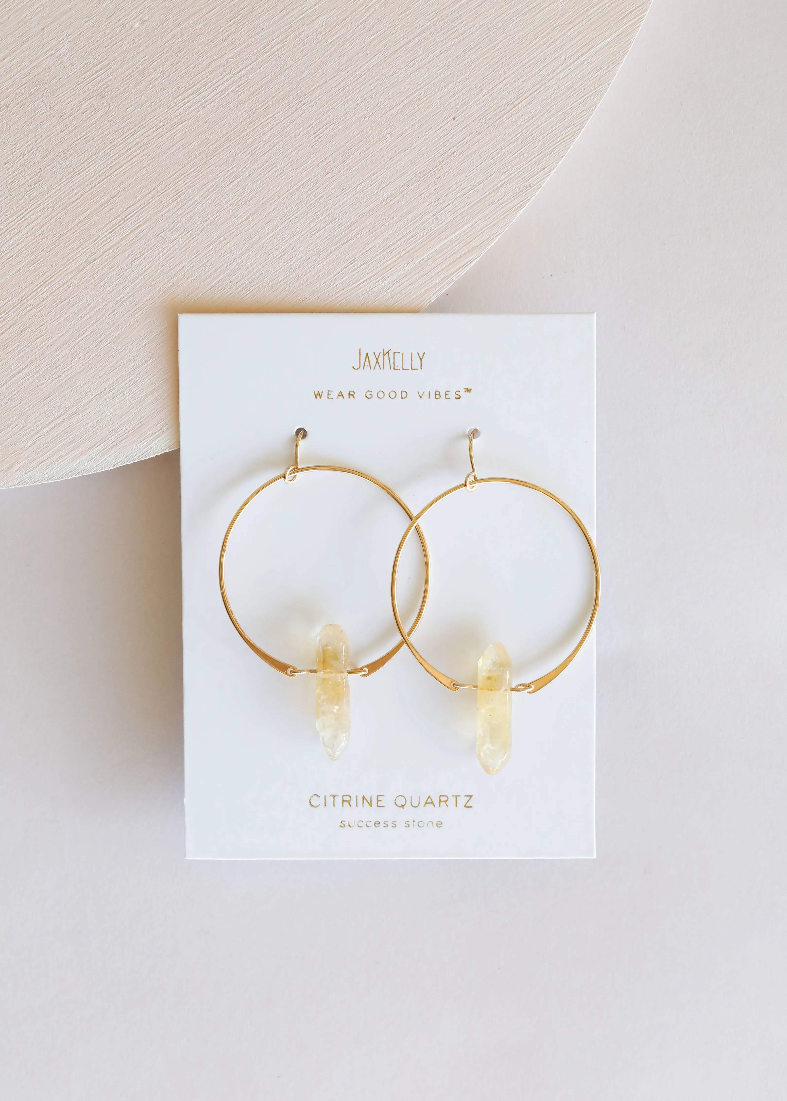 Hoops - Citrine - Gold Earrings