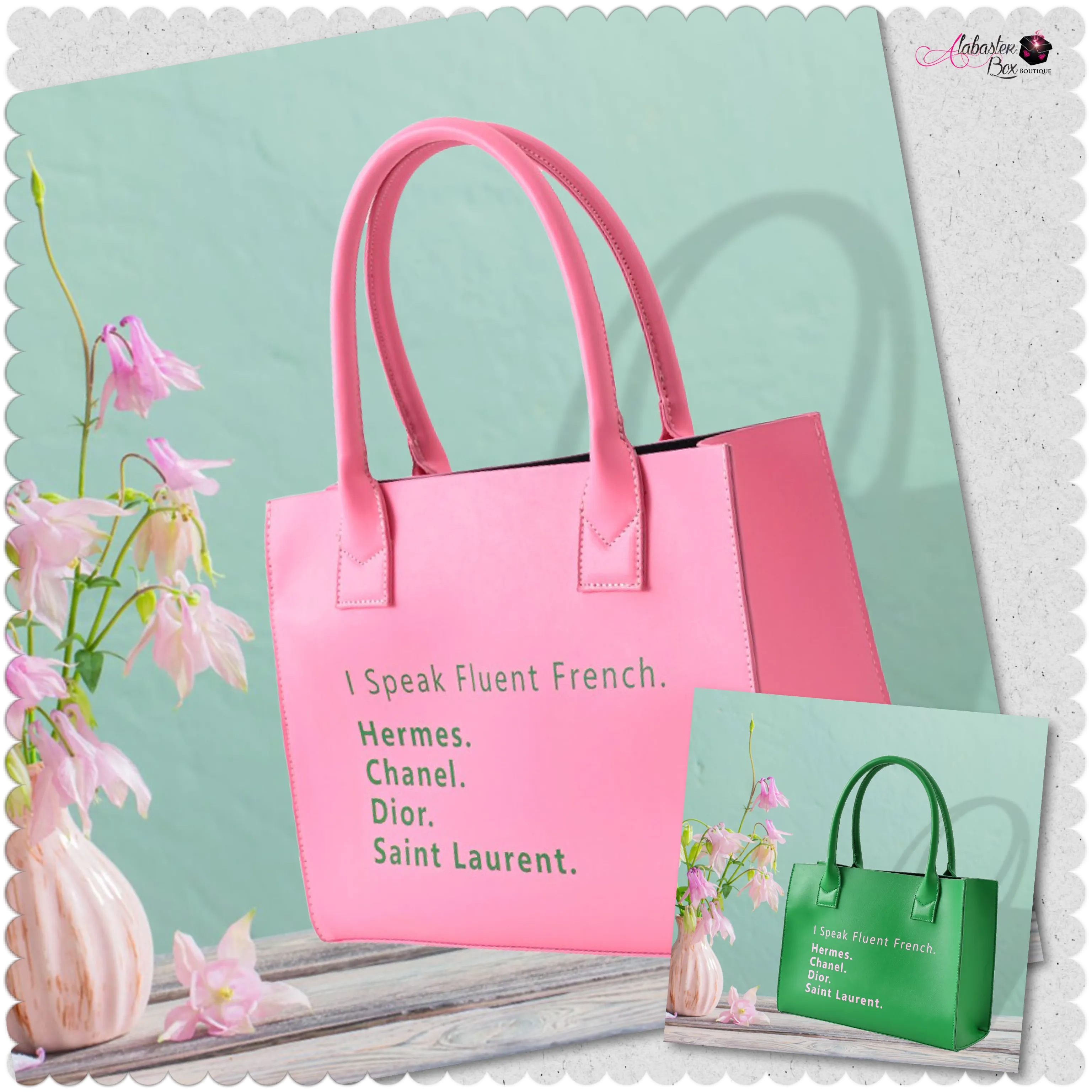 “I Speak French” 💕💚 Tote Bag