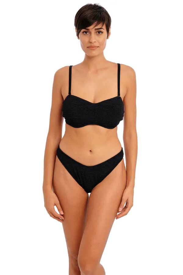 Ibiza Waves Bandeau Bikini Top - Black