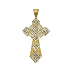 Icy Celtic Christian Pointed Cross Pendant (10K)