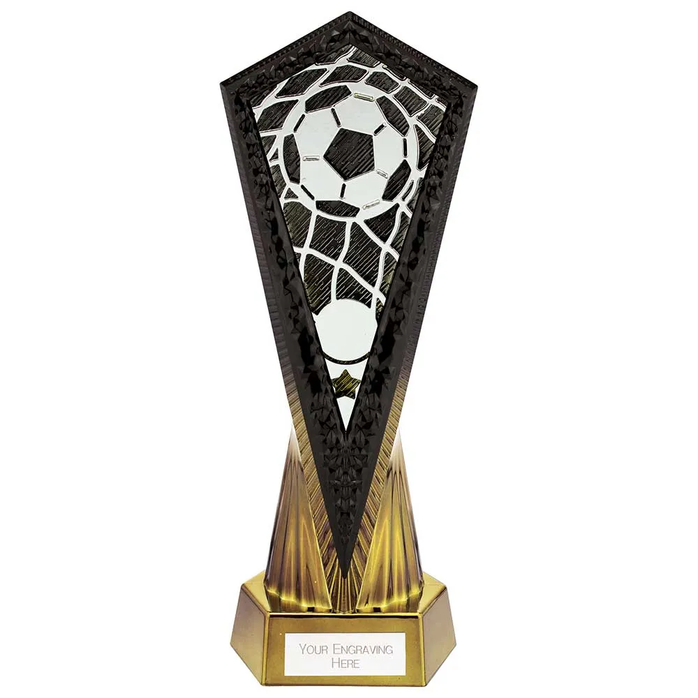 Inferno Football Statue Award - Carbon Black & Fusion Gold (270mm Height)