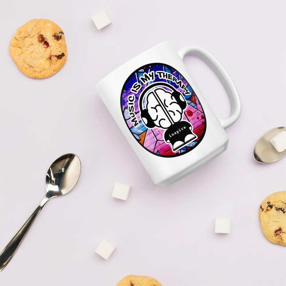 inspire Music is My Therapy Coffee Mug