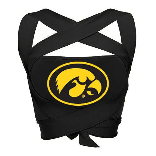 Iowa Hawkeyes Black Multi Way Bandeau Top