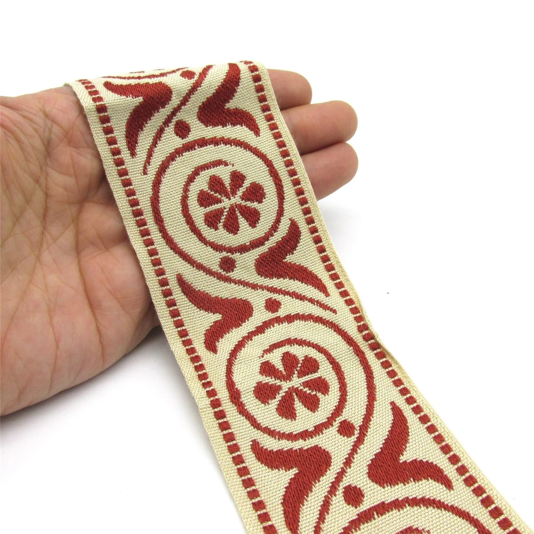 Jacquard Braid With Simple Flower Pattern 57mm 5007