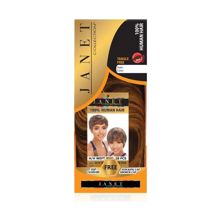Janet Collection Shortcut Weft Wvg 28PCS 100% De vrais cheveux