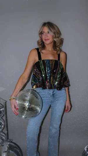 Jean Colorful Sequin Top