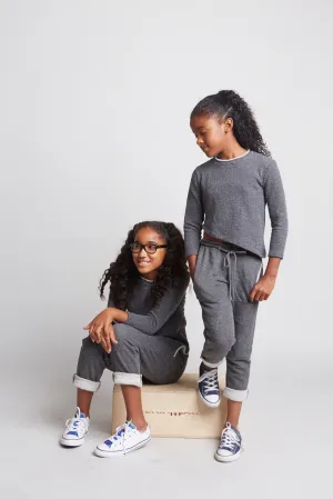 Kenzie - Angled Girl's Sweatshirt (Dark Grey or Light Grey)