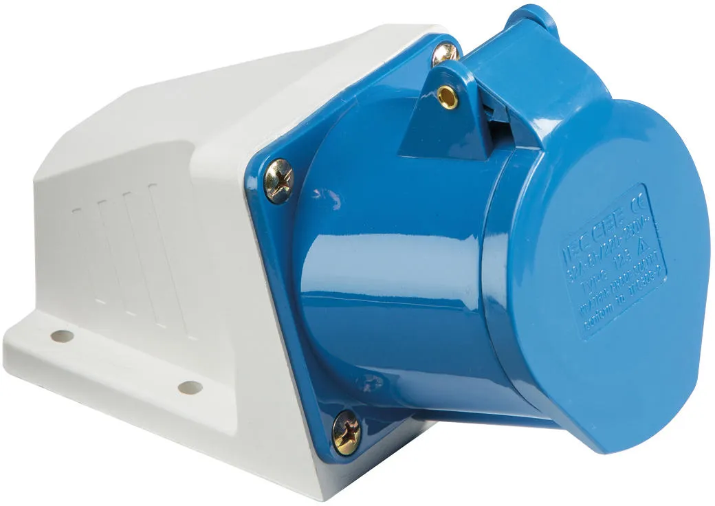 Knightsbridge IN008 240V IP44 16A Angled Surface Socket 2P E
