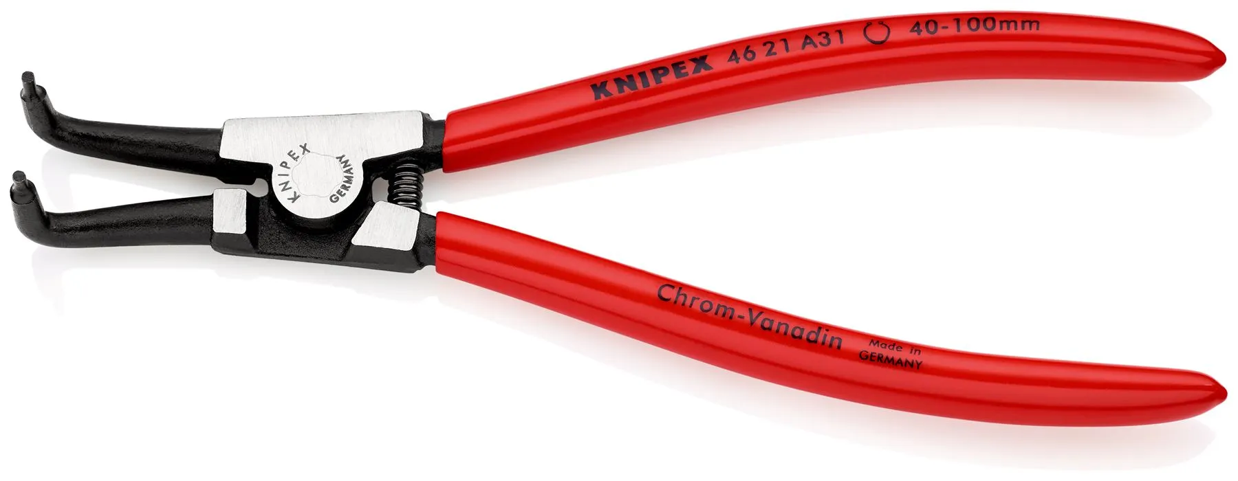 KNIPEX Circlip Pliers for External Circlips on Shafts 90° Angled 200mm 2.3mm Diameter Tips 46 21 A31