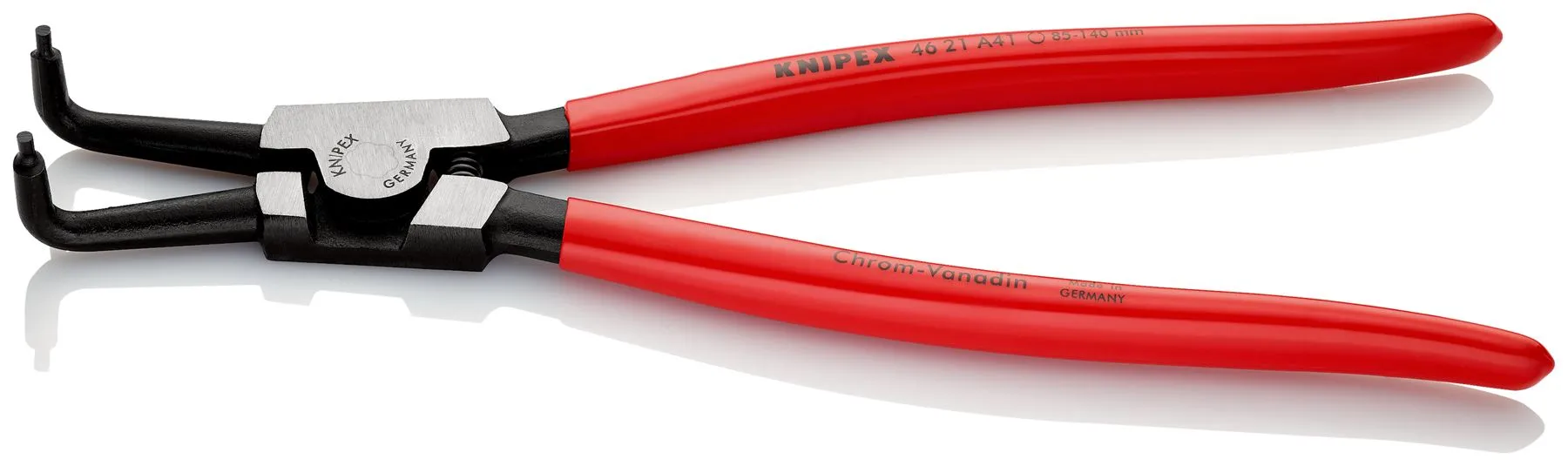 KNIPEX Circlip Pliers for External Circlips on Shafts 90° Angled 300mm 3.2mm Diameter Tips 46 21 A41