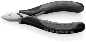 KNIPEX Electronics Diagonal Cutter Pliers Pointed Head without Bevel 115mm Multi Component Grips 77 42 115 ESD