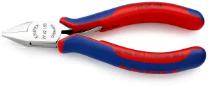 KNIPEX Electronics Diagonal Cutter Pliers Pointed Head without Bevel 130mm Multi Component Grips 77 42 130