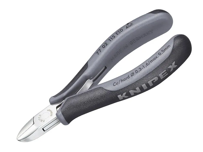 KNIPEX Esd Electronics Diagonal Cutters  - Round Head Small Bevel 115Mm