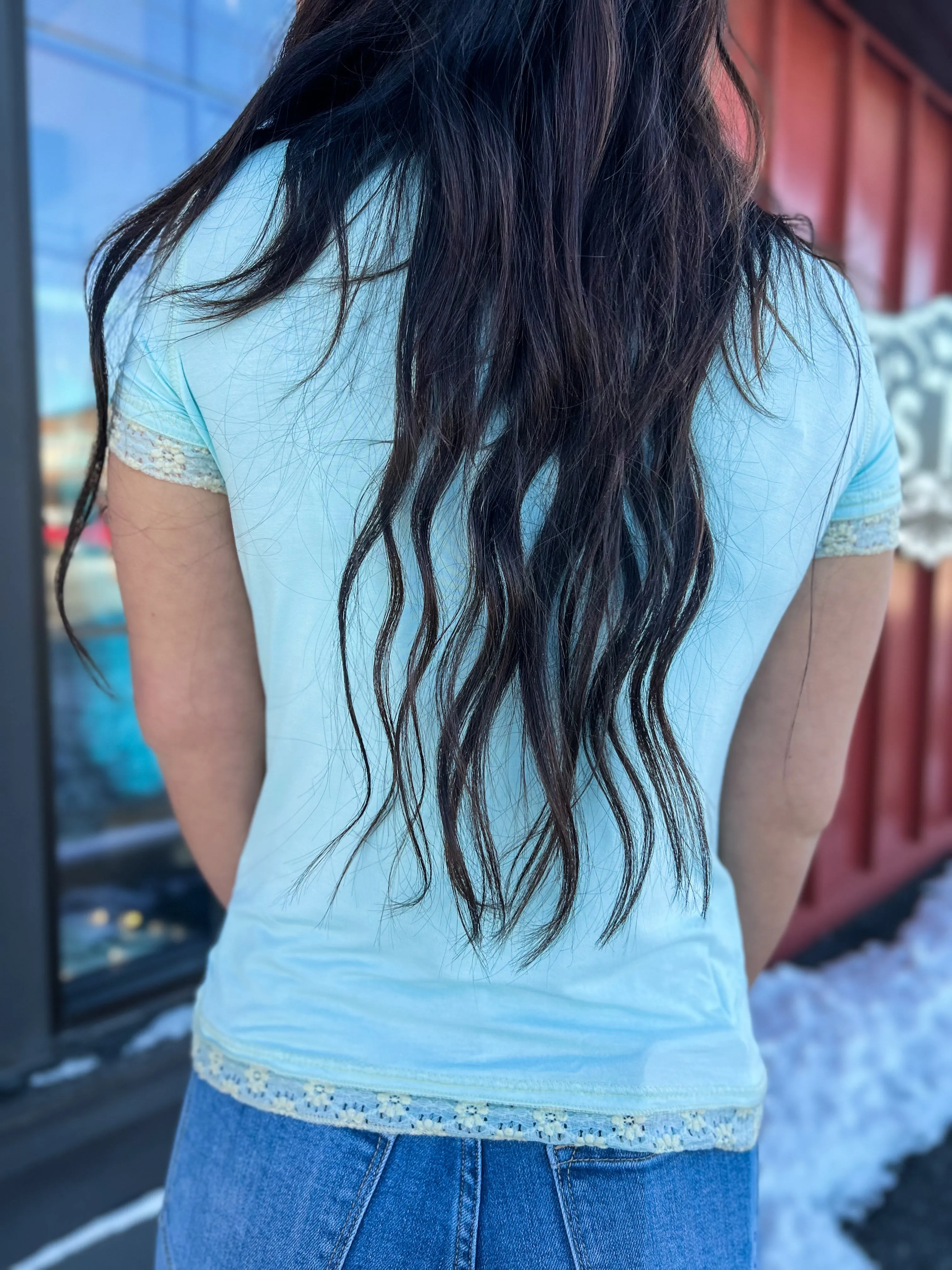 Kylie Merrow Edge Detail Tee- Soda Candy