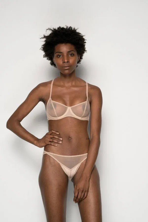 La Fille d'O: To Myself Balconette Bra - Beige