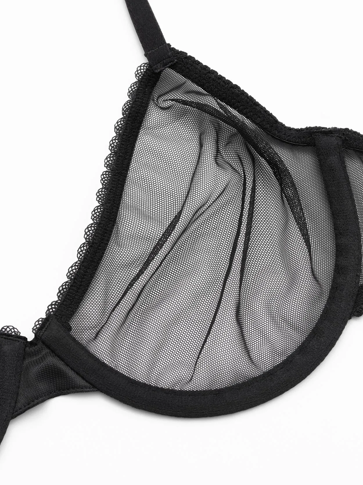 Lace Plus Size Bra Underwire Unlined Brallet Black