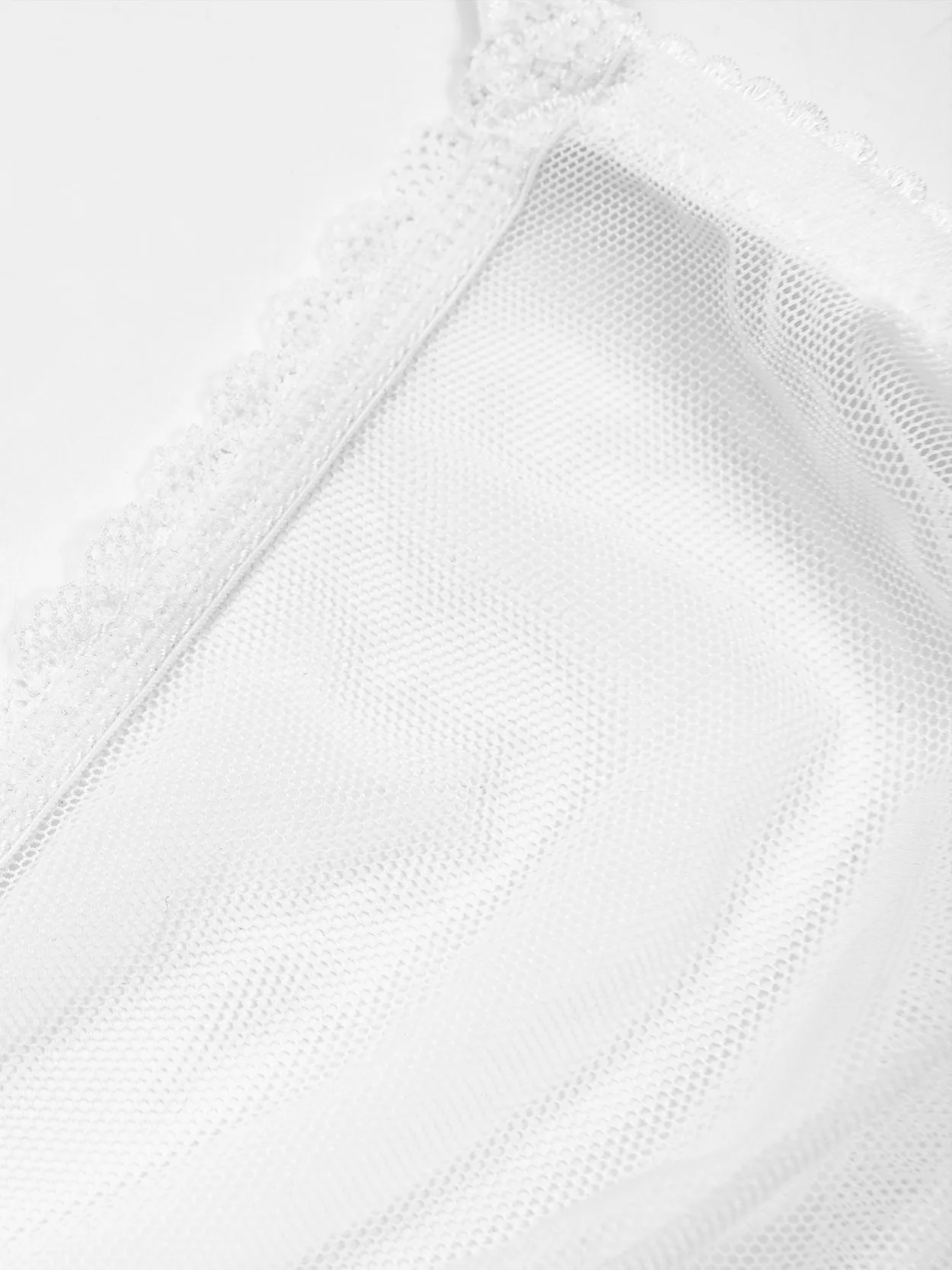 Lace Plus Size Bra Underwire Unlined Brallet White