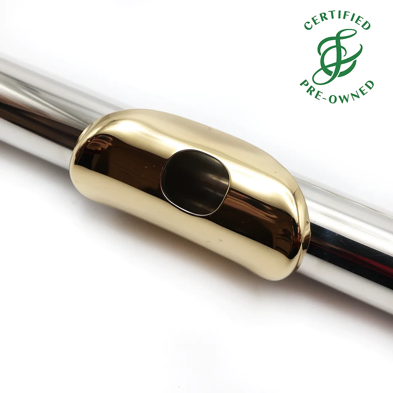 Lamberson Flute #45 - solid silver, 14k gold lip plate and riser, inline G, B footjoint