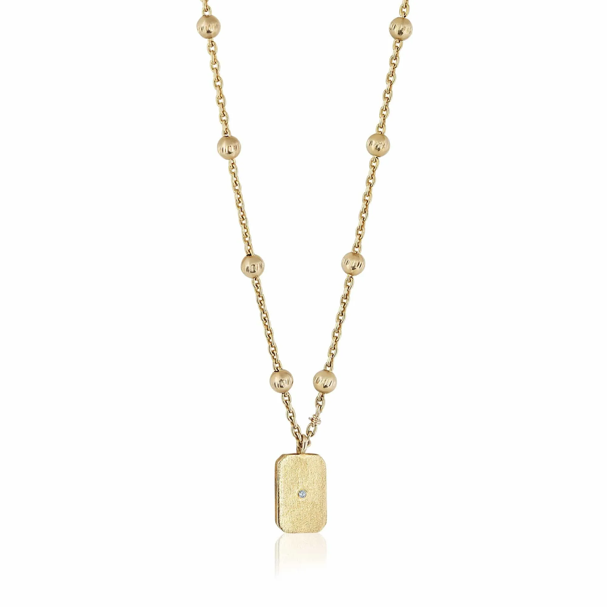 lara | mini rectangle ball chain