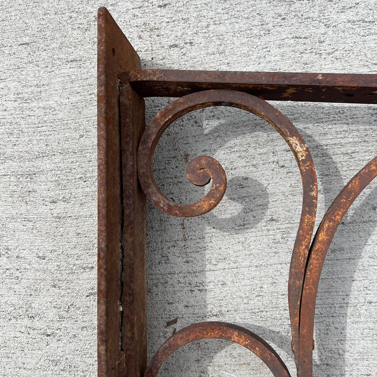 Large Pair of French Wrought Iron Scrolled Roof Awning Brackets
