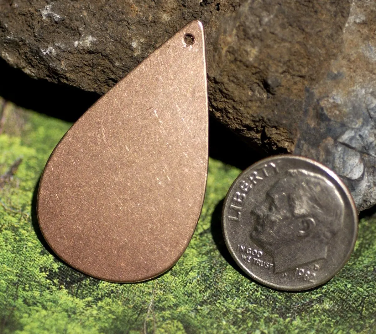 Large Pointed Teardrop with Hole Blanks Shape for Enameling Stamping Texturing Soldering Variety of Metals