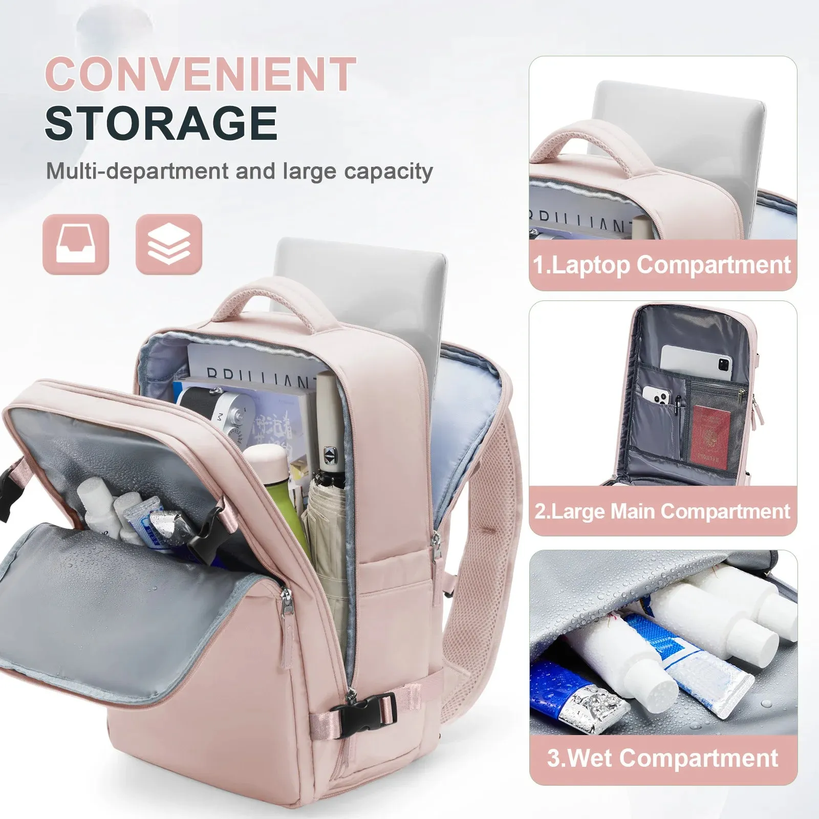 Large Travel Backpack for Women Carry On Backpack, Backpack for College Student Laptop Travel Backpack Work Bag,Laggage Backpack