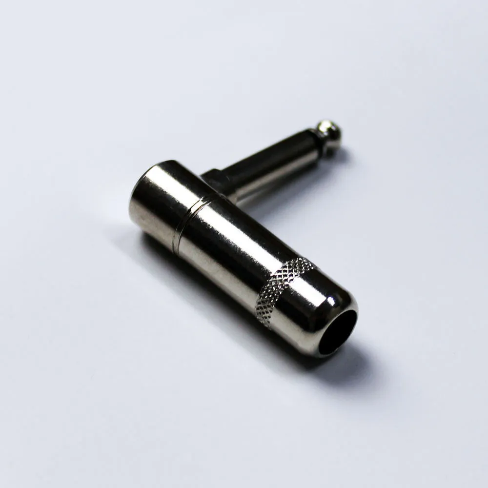 Leem 1/4" Metal Mono Right-Angled Cable Jack Plug (Pk-1)