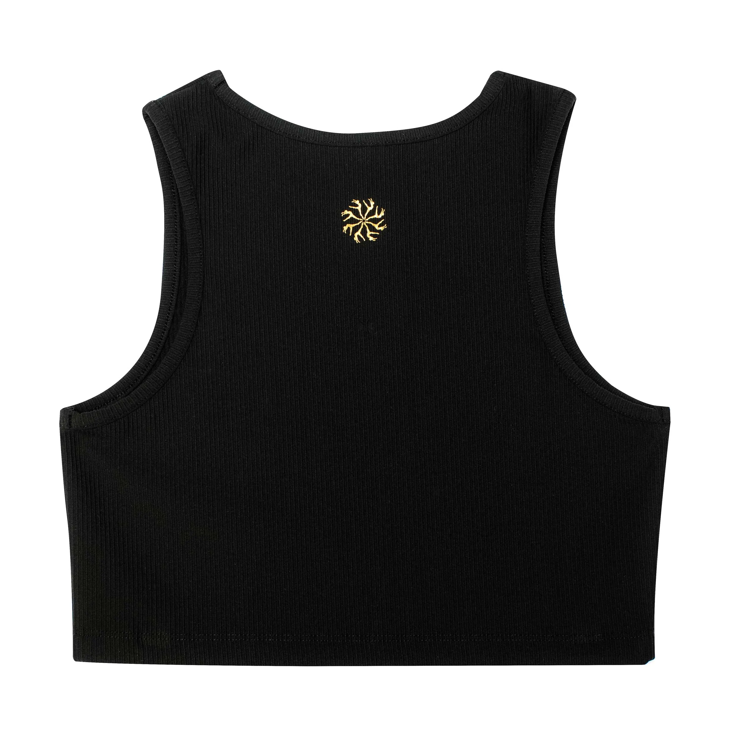 Lena: Ribbed Crop Tank in Black
