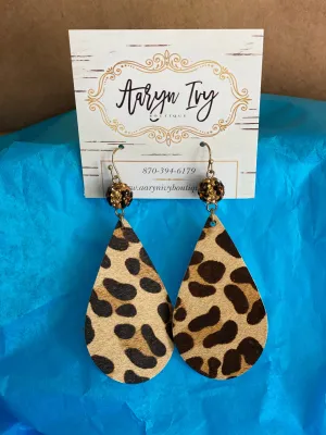 LEOPARD TEARDROP EARRINGS