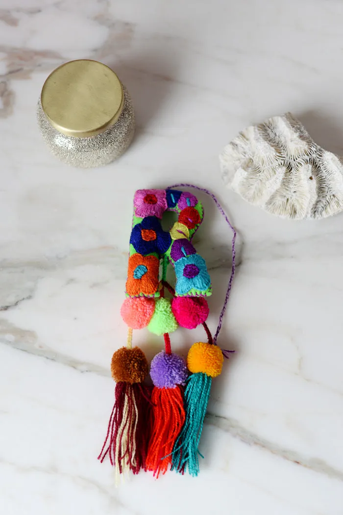 Letters - Mexican Letter Embroidered Ornaments handmade in Chiapas Mexico